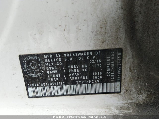 3VWFA7AU4FM502482 Volkswagen Golf Sportwagon Trendline/comfortline