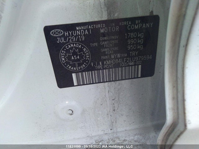 Hyundai Elantra Preferred W 2020 KMHD84LF2LU979594 Image 9