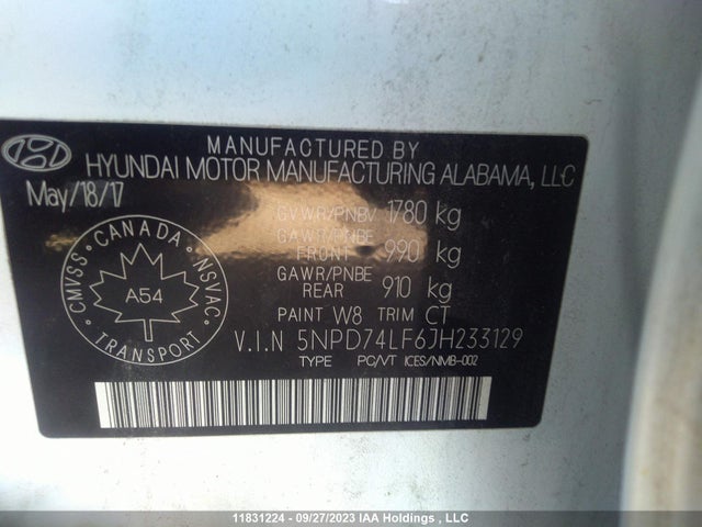 Hyundai Elantra Le 2018 5NPD74LF6JH233129 Image 9