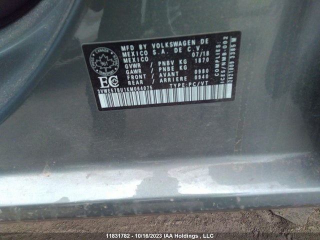 3VWE57BU1KM064075 Volkswagen Jetta Highline