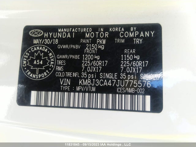 Hyundai Tucson Luxury 2018 KM8J3CA47JU775576 Image 9
