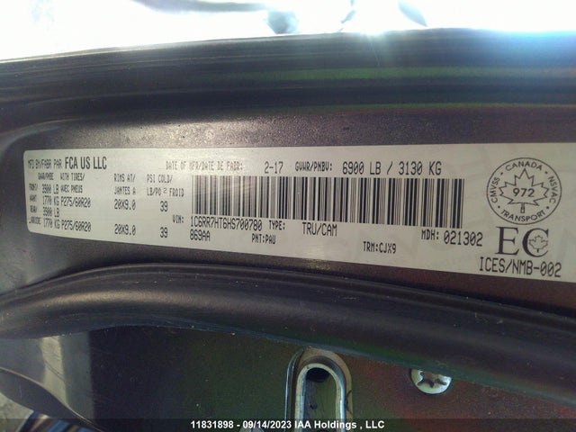 1C6RR7HT6HS700780 RAM 1500 Sport
