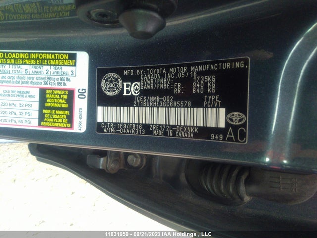 Toyota COROLLA CE/S/LE 2016 2T1BURHE3GC685578 Image 9