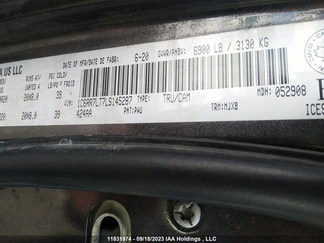 1C6RR7LT7LS145287 RAM 1500 Classic Warlock