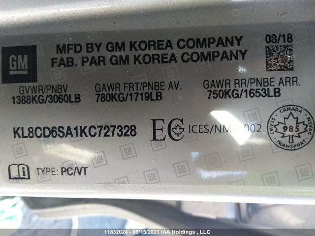 Chevrolet Spark Lt 2019 KL8CD6SA1KC727328 Image 9