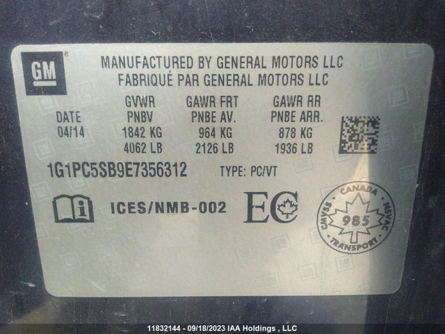 Chevrolet CRUZE LT 2014 1G1PC5SB9E7356312 Image 31