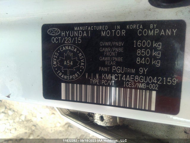 Hyundai Accent Le 2016 KMHCT4AE8GU042159 Image 9