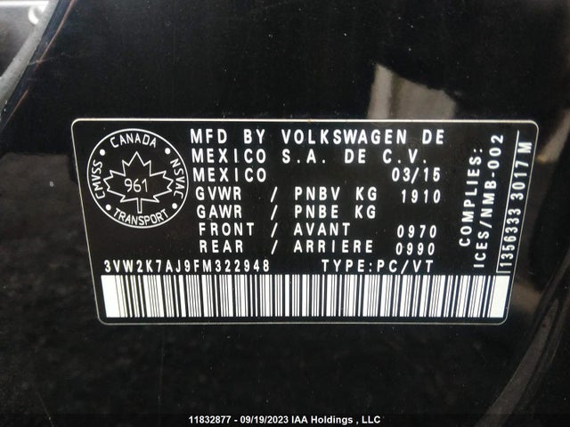 3VW2K7AJ9FM322948 Volkswagen JETTA
