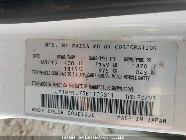 Mazda Mazda3 Gs-sky 2014 JM1BM1L75E1105811 Image 9