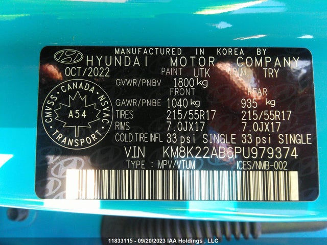 Hyundai Kona Preferred 2023 KM8K22AB6PU979374 Image 9