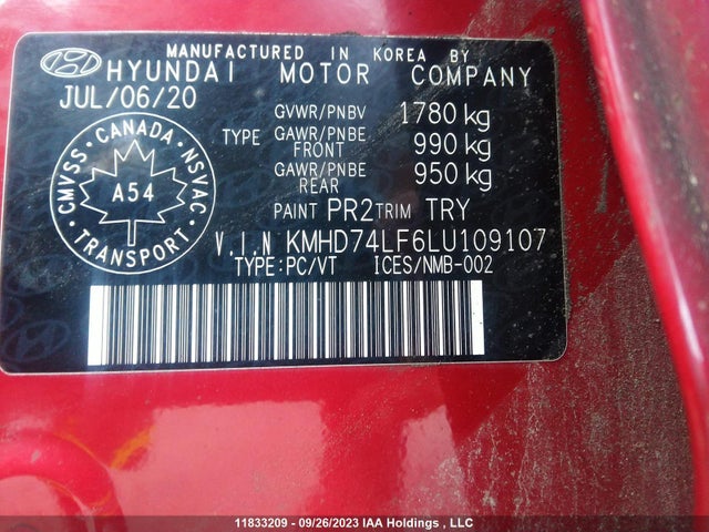 Hyundai Elantra Essential 2020 KMHD74LF6LU109107 Image 9