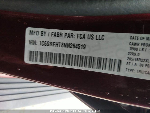 1C6SRFHT8NN264519 RAM 1500 Limited