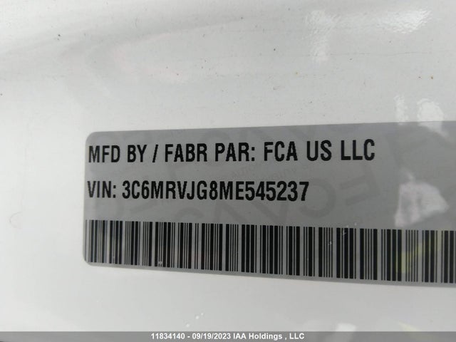 3C6MRVJG8ME545237 RAM Promaster Cargo Van