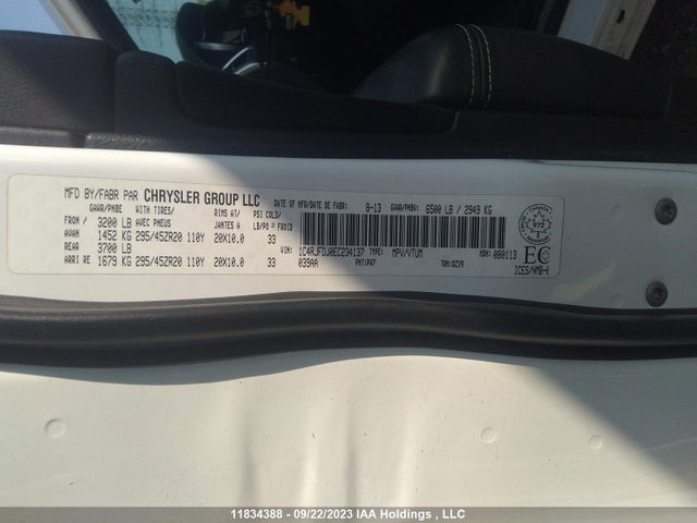 1C4RJFDJ0EC234137 Jeep Grand Cherokee Srt8