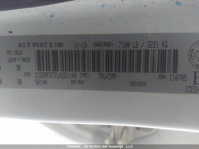 1C6SRFGT7LN221143 RAM 1500 Tradesman