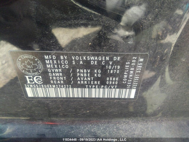 Volkswagen Jetta Execline 2019 3VWG57BU0KM274272 Image 9