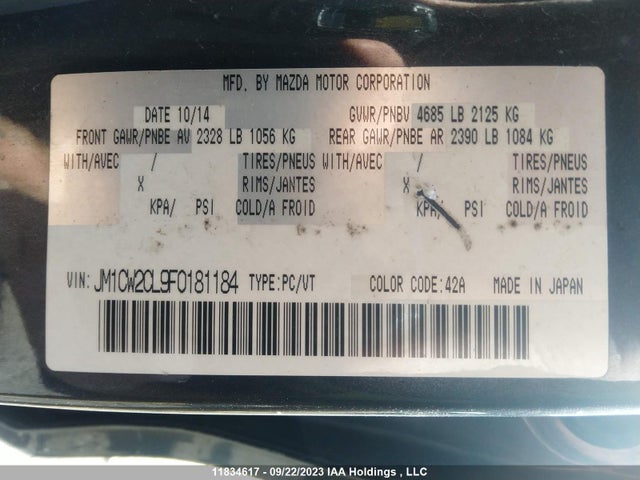 JM1CW2CL9F0181184 Mazda l5x
