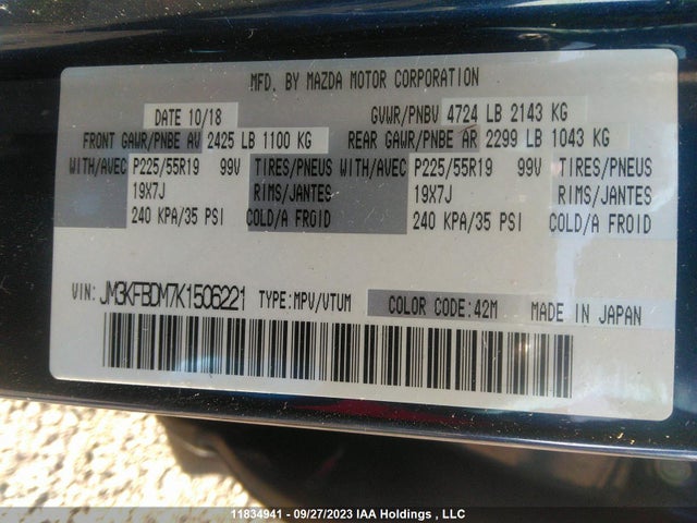 Mazda CX-5 2019 JM3KFBDM7K1506221 Image 9