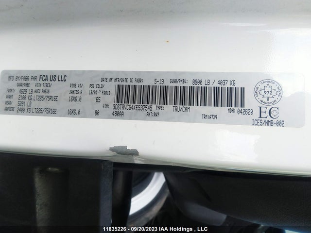 3C6TRVCG4KE537545 RAM Promaster Cargo Van