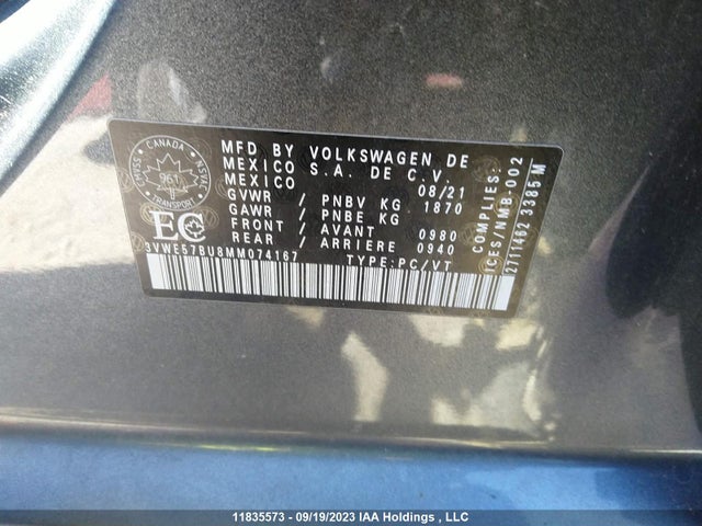 3VWE57BU8MM074167 Volkswagen Jetta Highline