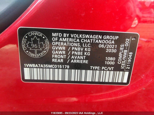 1VWBA7A35MC015179 Volkswagen Passat Highline
