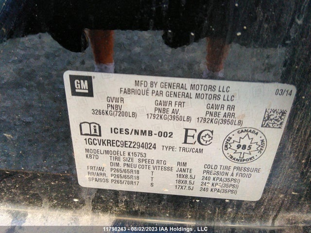 Chevrolet Silverado K1500 Lt 2014 1GCVKREC9EZ294024 Image 9