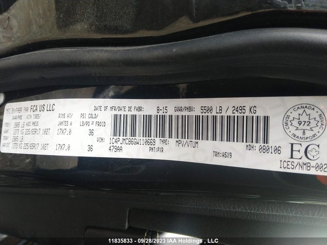 1C4PJMCB6GW110669 Jeep Cherokee North