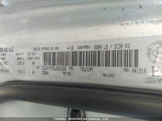 1C6RR7ST8JS301626 RAM 1500 St