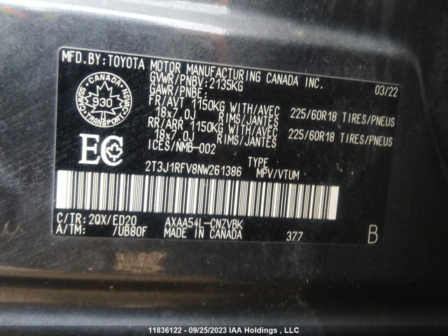 Toyota Rav4 Trail 2022 2T3J1RFV8NW261386 Image 9