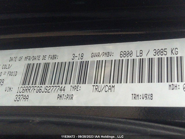 1C6RR7FG6JS277744 RAM 1500 Express