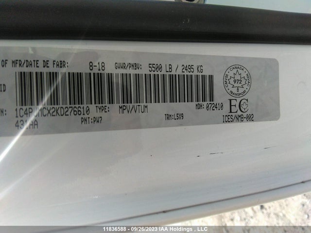 1C4PJMCX2KD276610 Jeep Cherokee North