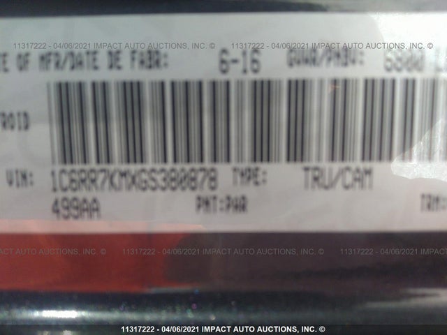1C6RR7KMXGS380878 RAM 1500 St