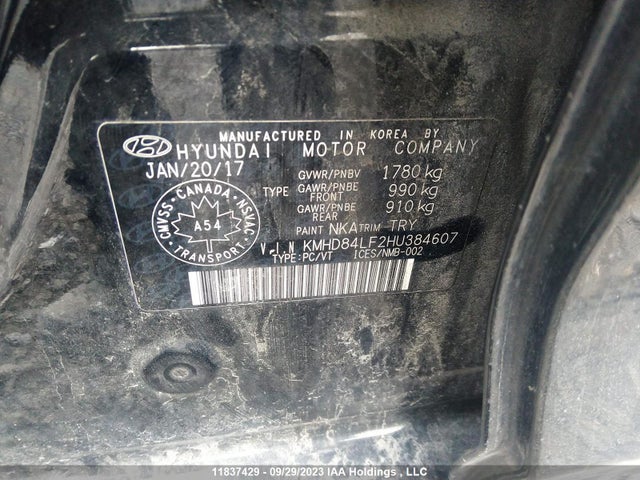 Hyundai ELANTRA GL 2017 KMHD84LF2HU384607 Image 9