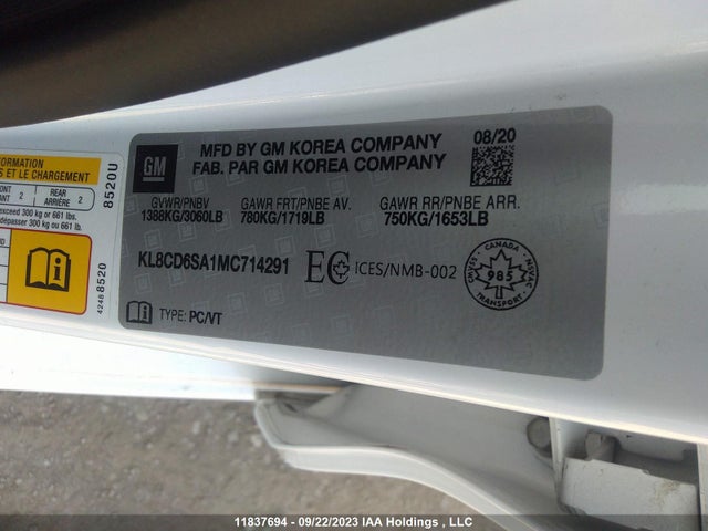 Chevrolet SPARK 1LT 2021 KL8CD6SA1MC714291 Image 9