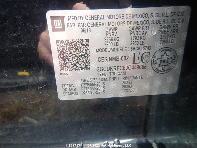 Chevrolet Silverado 1500 Lt 2018 3GCUKREC6JG449666 Image 10