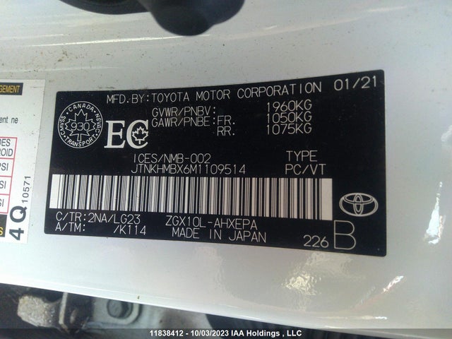 Toyota C-HR 2021 JTNKHMBX6M1109514 Image 9