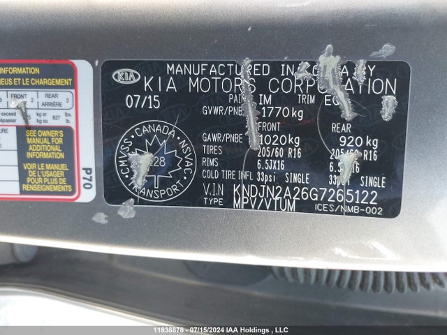 KIA gdi gamma 2016 KNDJN2A26G7265122 Image 26