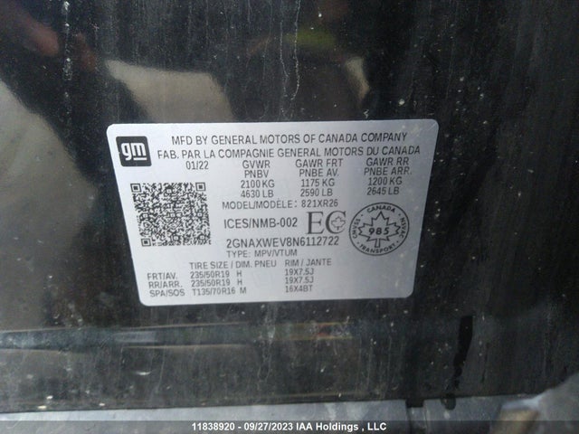 Chevrolet EQUINOX RS 2022 2GNAXWEV8N6112722 Image 9