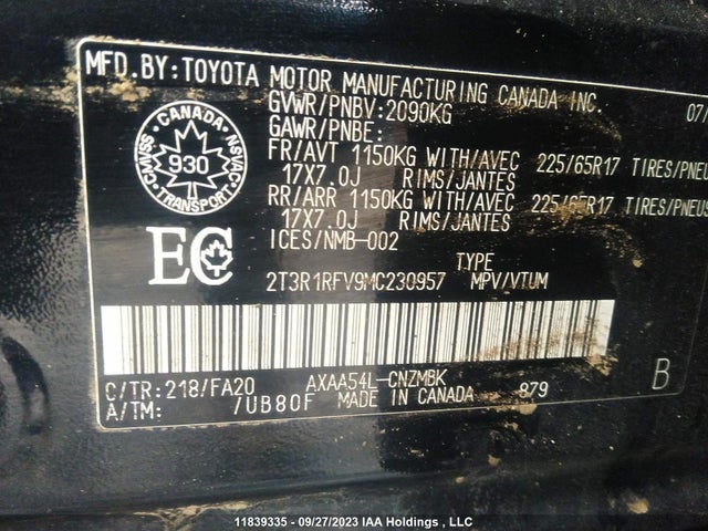 Toyota Rav4 Xle 2021 2T3R1RFV9MC230957 Image 9