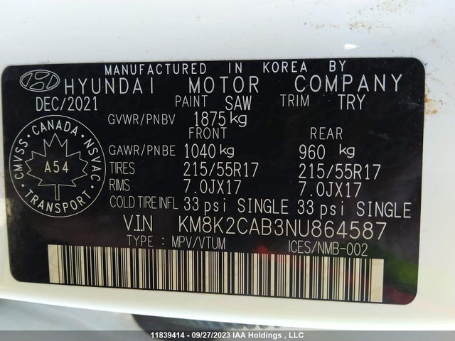 Hyundai Kona Preferred 2022 KM8K2CAB3NU864587 Image 9