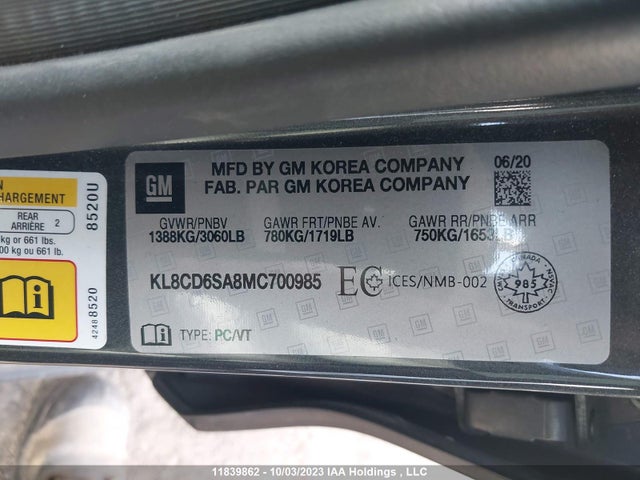 Chevrolet SPARK 2021 KL8CD6SA8MC700985 Image 9