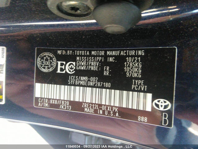 Toyota Corolla L/le/xle 2022 5YFBPMBE0NP287180 Image 9