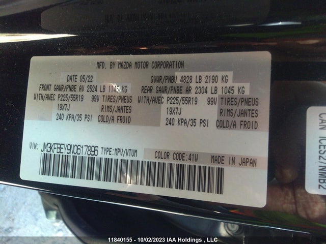 Mazda CX-5 2022 JM3KFBEY9N0617896 Image 9