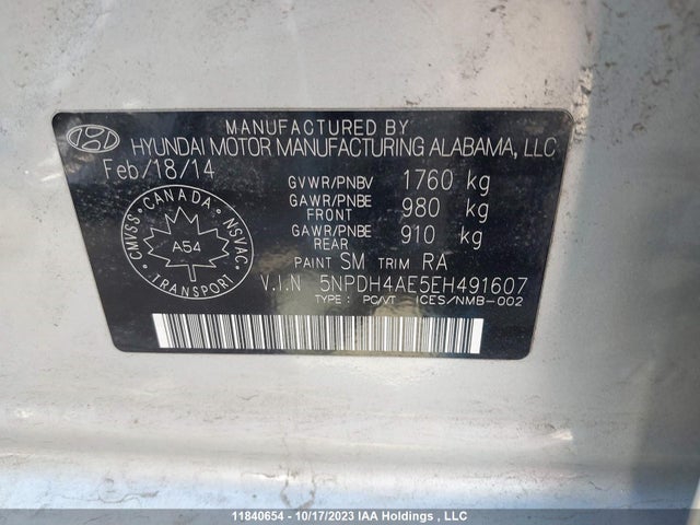 Hyundai Elantra Gls 2014 5NPDH4AE5EH491607 Image 9