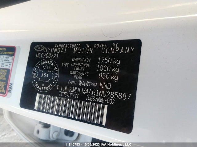 Hyundai mpi nu pe 2022 KMHLM4AG1NU285887 Image 26