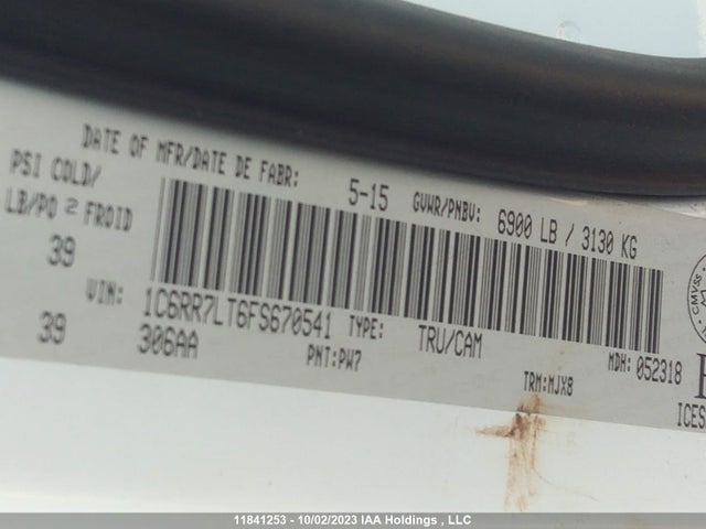 1C6RR7LT6FS670541 RAM 1500 Big Horn