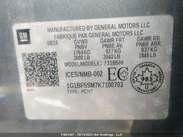 Chevrolet Cruze Premier 2019 1G1BF5SM7K7100703 Image 9