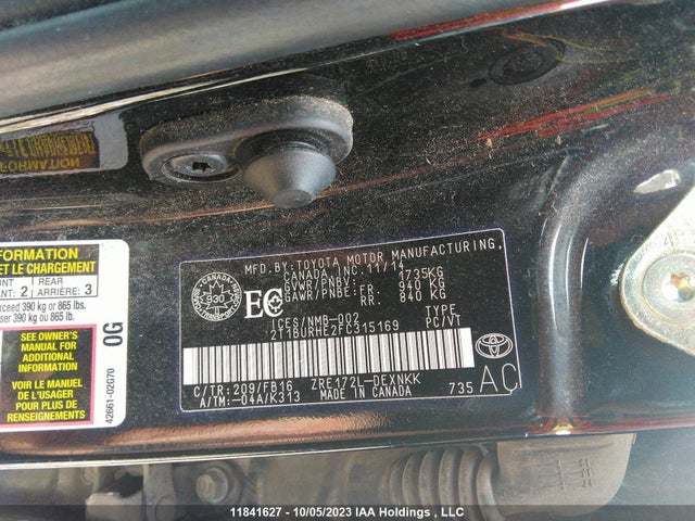 Toyota COROLLA CE/S/LE 2015 2T1BURHE2FC315169 Image 9
