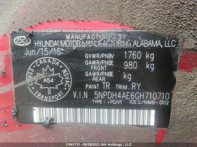 Hyundai ELANTRA GL 2016 5NPDH4AE6GH710710 Image 9