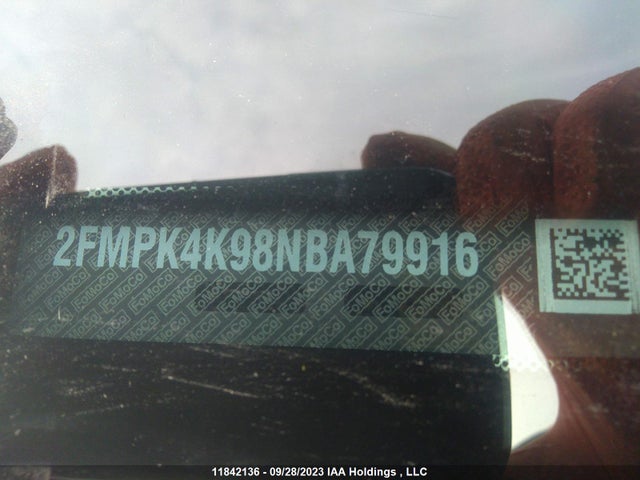 11842136 :رقم المزاد ، 2FMPK4K98NBA79916 vin ، 2022 Ford Edge Titanium مزاد بيع